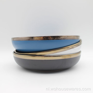 Hoge kwaliteit 16 stks steengoed blauw kleur goud